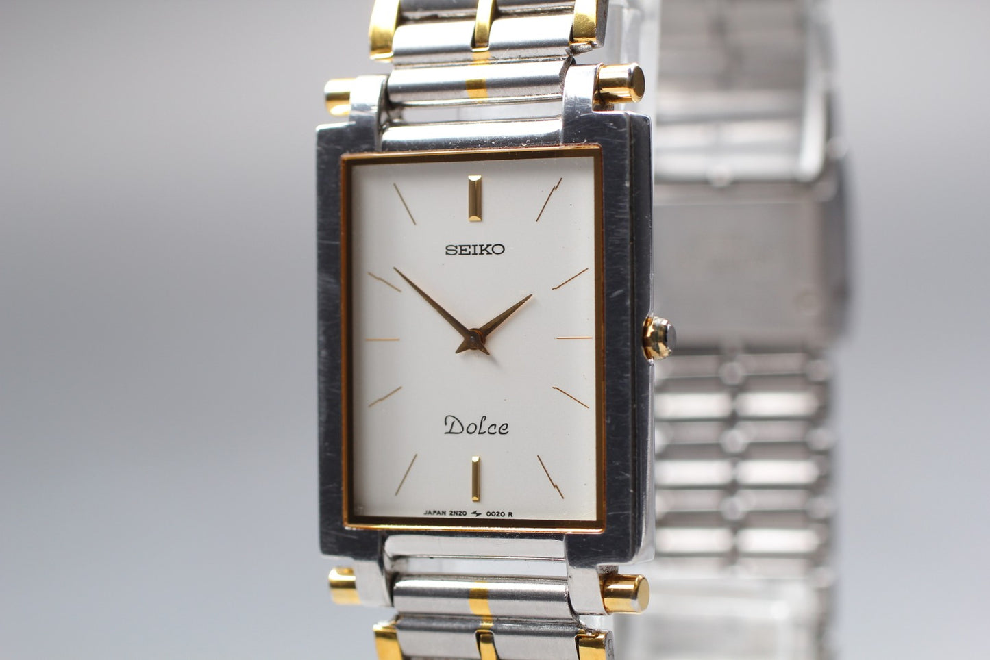 Vintage 1996 [Near MINT] Seiko Dolce 2N20-5010 Tank Quartz Men's Watch JAPAN