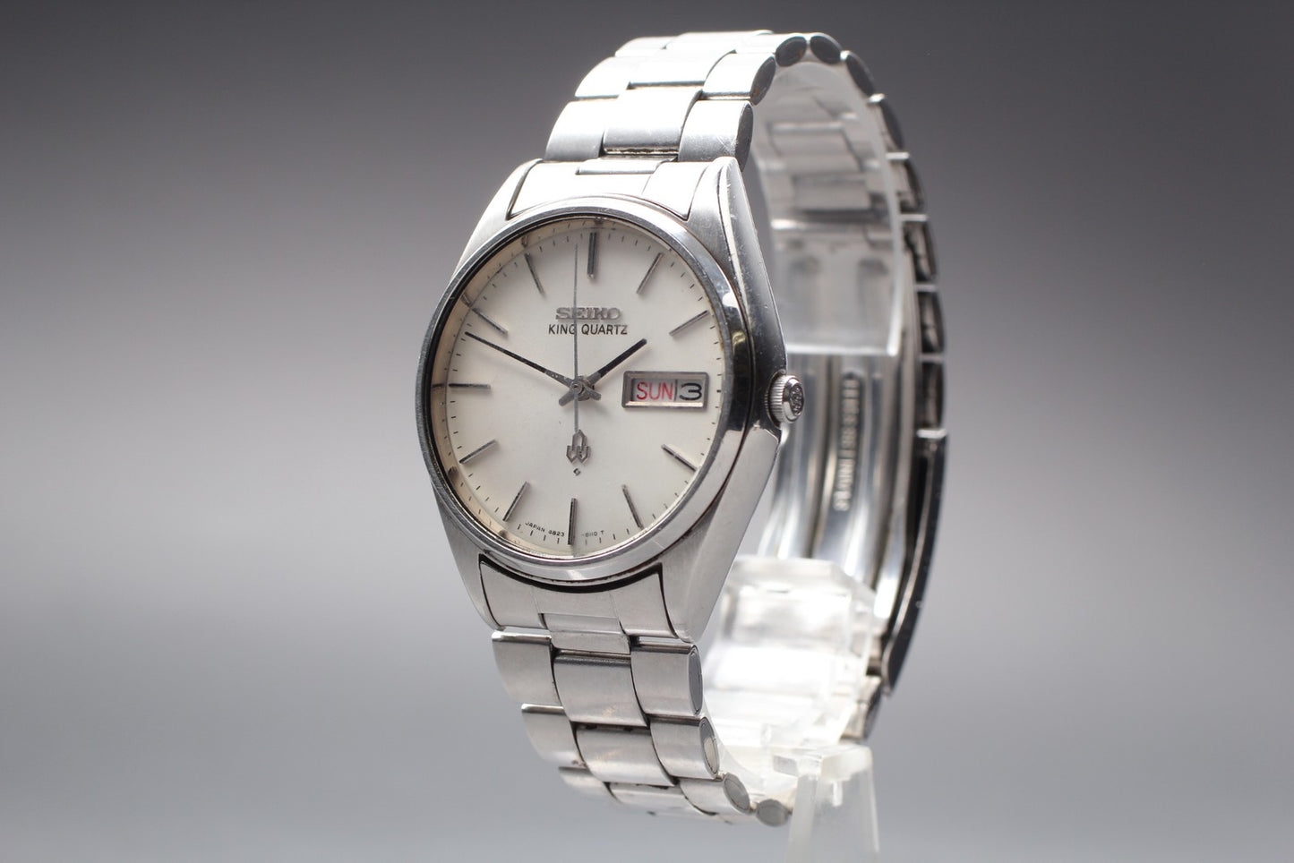 Vintage 1977 [Exc+5] SEIKO King Quartz 4823-8110 35mm Day/Date Men's Watch JAPAN