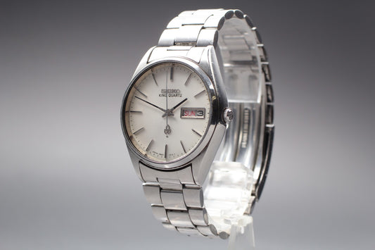 Vintage 1977 [Exc+5] SEIKO King Quartz 4823-8110 35mm Day/Date Men's Watch JAPAN