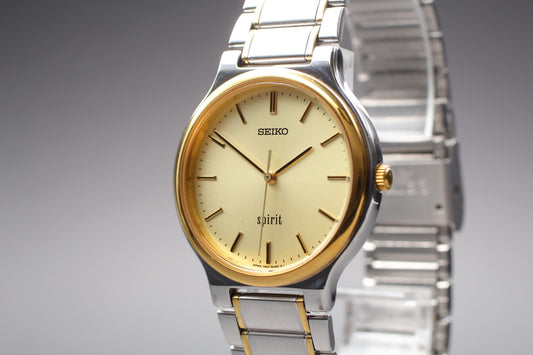 Vintage 1991 [Near MINT]  Seiko Spirit 7N01-6A70 34mm Quartz Men's Watch JAPAN