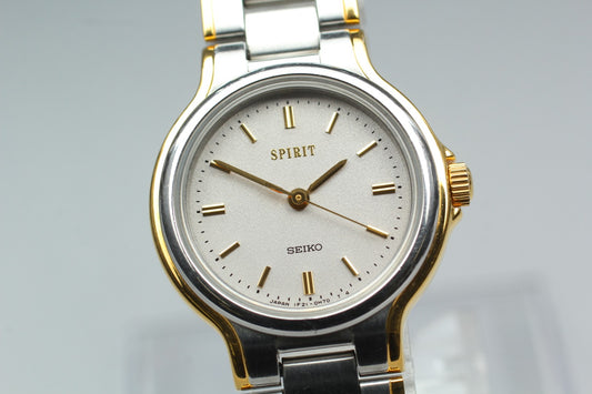 Vintage 1991 [N MINT / New Batt] SEIKO SPIRIT 1F21-0F20 Quartz Men's Watch JAPAN