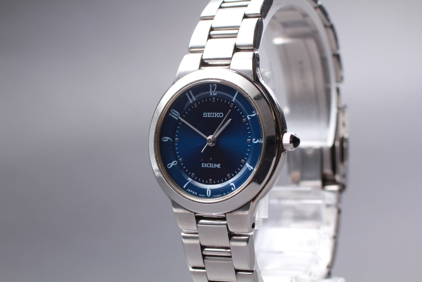 Vintage 1996 [N MINT / NBatt] SEIKO Exceline Blue 4J41-0150 Quartz Ladies Watch