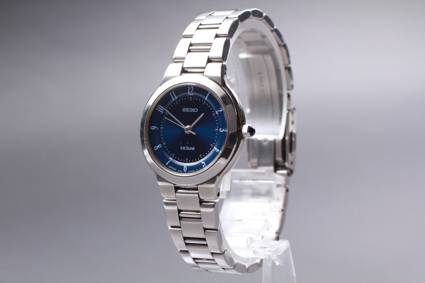 Vintage 1996 [N MINT / NBatt] SEIKO Exceline Blue 4J41-0150 Quartz Ladies Watch