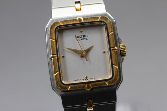 Vtg 1985 [N MINT / New Batt] Seiko Stellar 7321-5820 Tank Qz Ladies Watch JAPAN