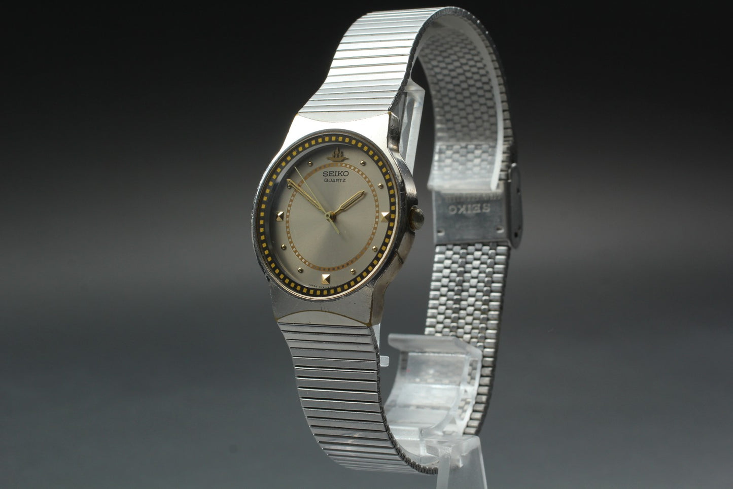 Vintage 1990 [Exc+5] Seiko Galaxy 5Y91-6100 Two-Tone Ladies Quartz Watch JAPAN