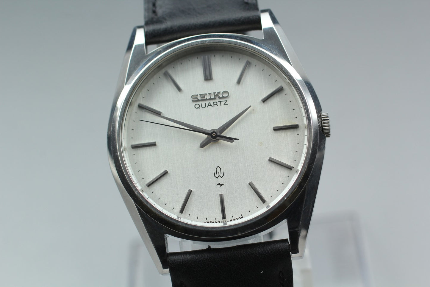 Vintage 1988 [Exc+5] SEIKO Chariot 7121-8000 Silver Quartz Men's Watch JAPAN