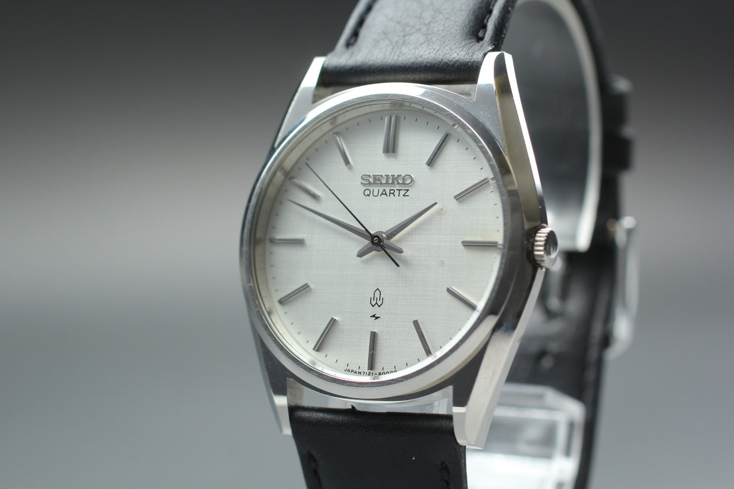 Vintage 1988 [Exc+5] SEIKO Chariot 7121-8000 Silver Quartz Men's Watch JAPAN