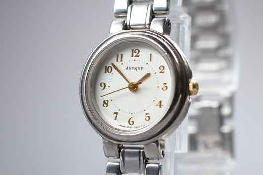 Vintage 1991 [Exc+5 / New Batt] SEIKO AVENUE 4N21-0410 Quartz Women Watch JAPAN