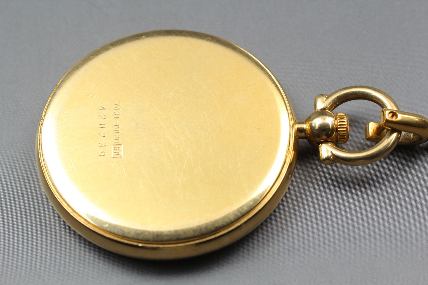 Vintage 1984 [Exc+5] SEIKO 7431-0020 Gold Open Face Pocket Watch Quartz JAPAN
