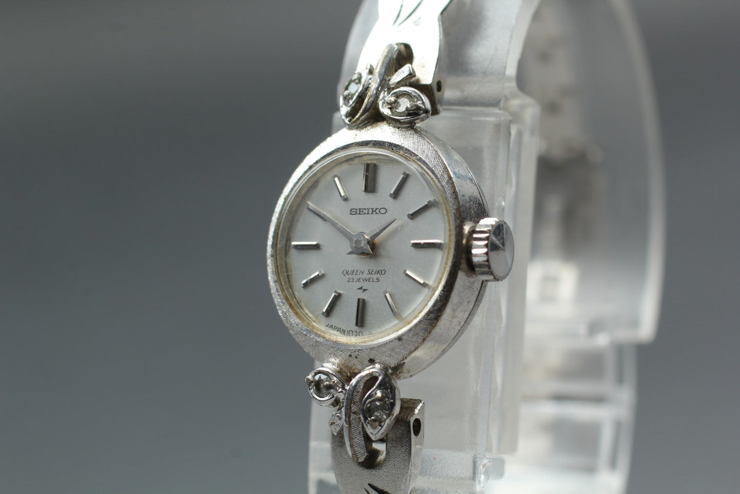 Vintage 1977 [Exc+5] QUEEN SEIKO 1020-0040 bracelet Manual Ladies Watch JAPAN