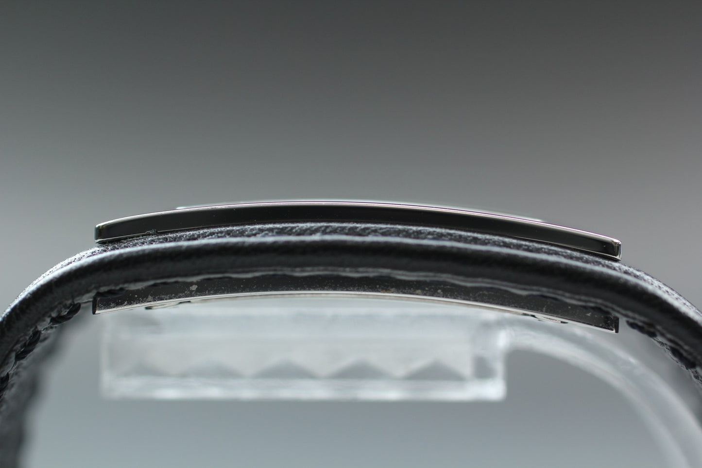 vintage [MINT] gucci 7800S Silver Black Leather Quartz Ladies Watch From JAPAN