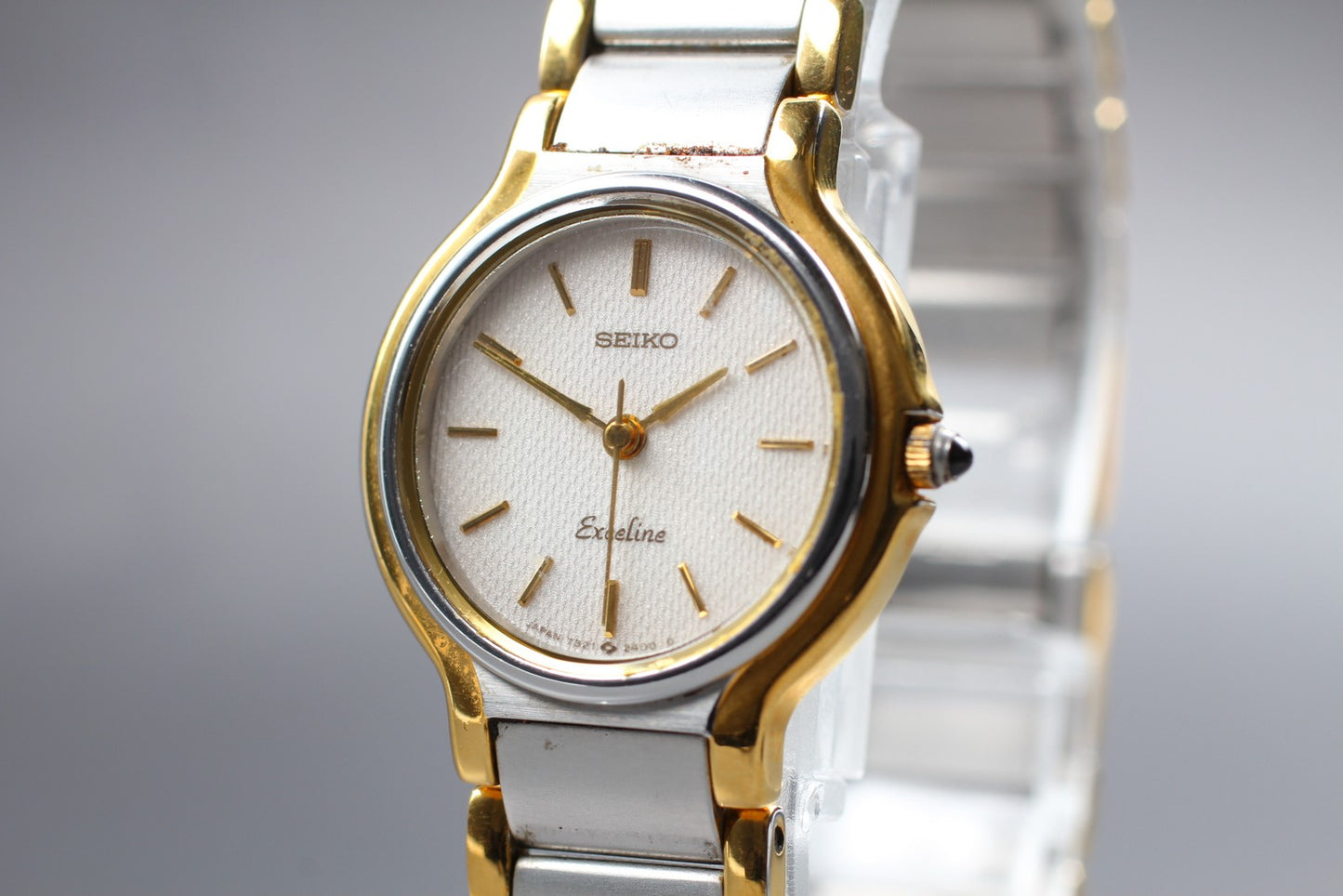 Vintage 1990 [N MINT / New Batt] SEIKO Exceline 7321-0520 Qz Ladies Watch JAPAN