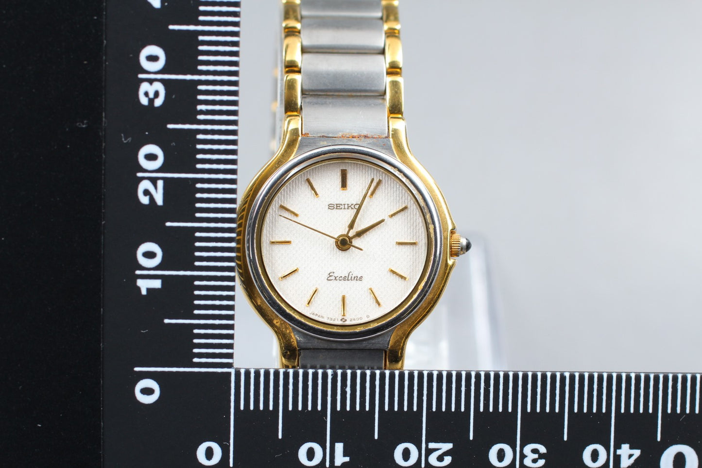 Vintage 1990 [N MINT / New Batt] SEIKO Exceline 7321-0520 Qz Ladies Watch JAPAN