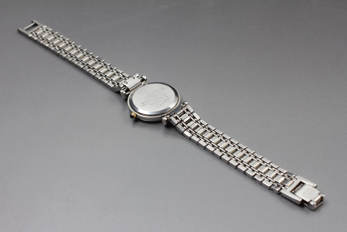 Vintage 1987 [Near MINT] Seiko Exceline 7320-0380 Silver Round Quartz From JAPAN