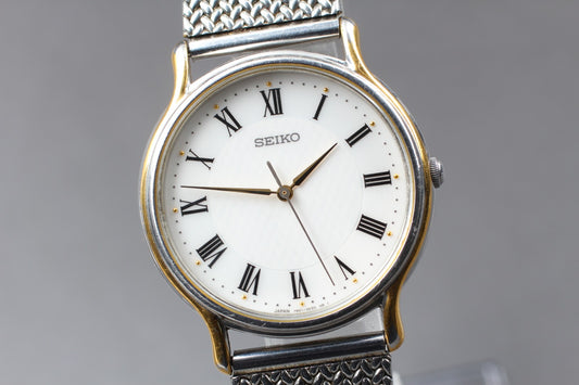 Vintage 1996 [N MINT / New Batt] SEIKO Spirit 7N01-0BR0 Gold 33mm Men's Qz JAPAN