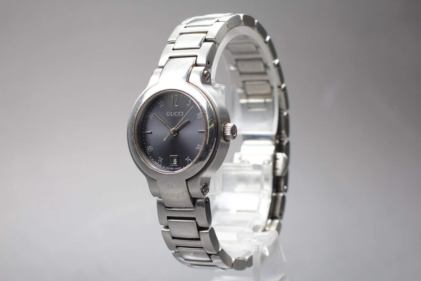 New Battery [Exc+5] GUCCI 8900L Gray  26mm Bracelet Quartz Ladies Watch JAPAN