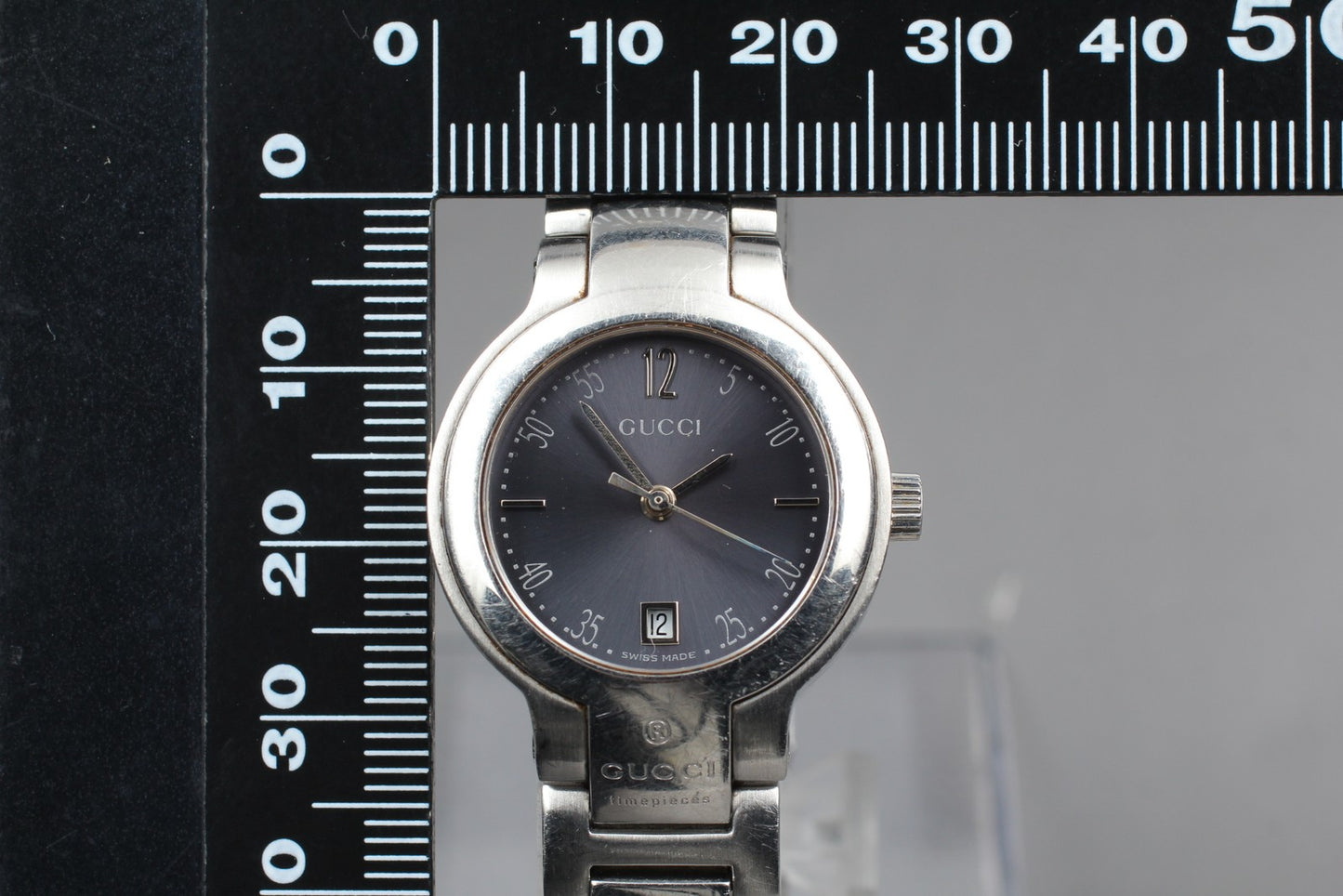 New Battery [Exc+5] GUCCI 8900L Gray  26mm Bracelet Quartz Ladies Watch JAPAN