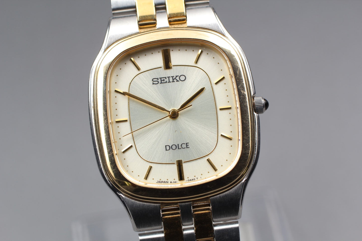 Vintage 1991 [Near MINT] Seiko Dolce 8J41-0AA0 two-tone Quartz Men's Watch JAPAN