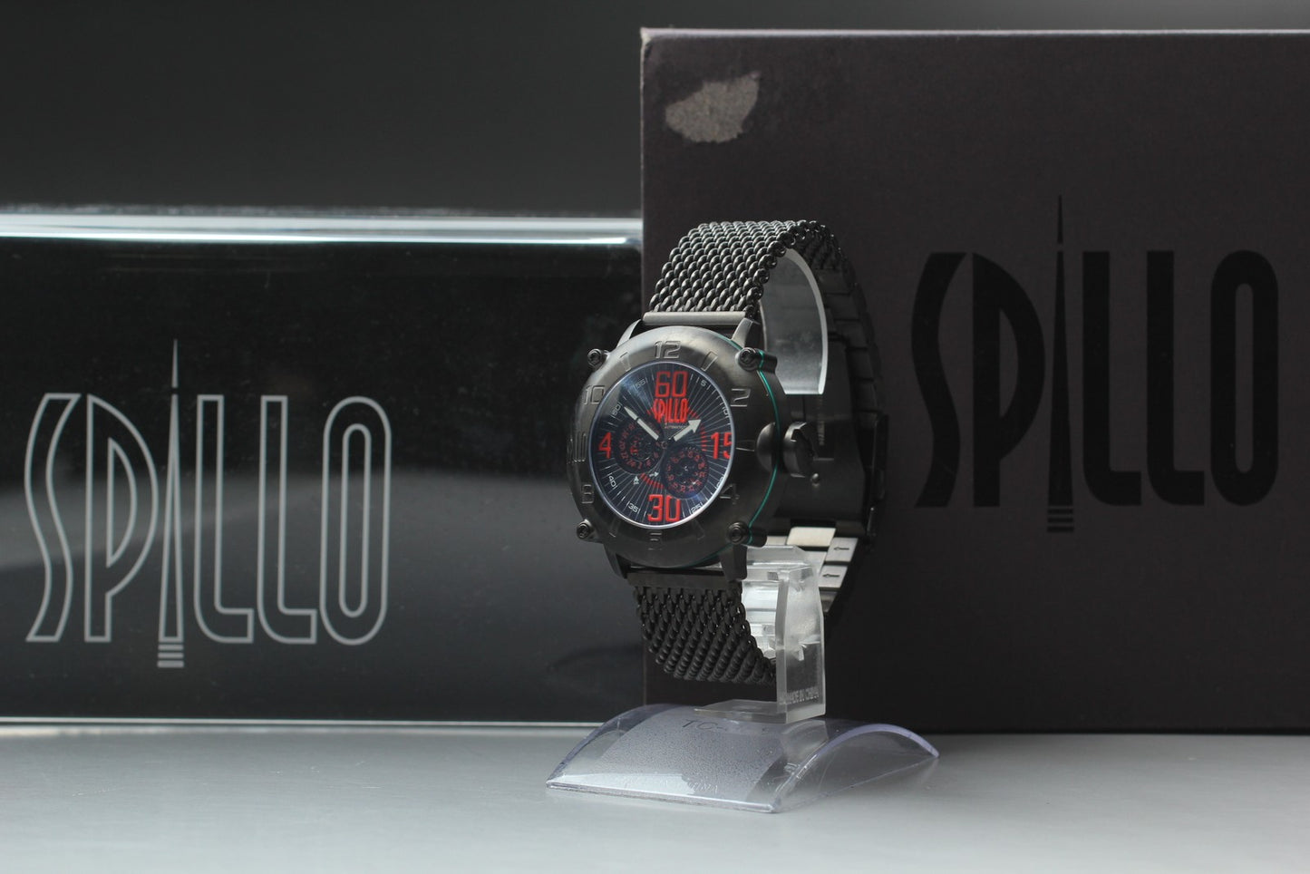 Notable [MINT] SPILLO OUTLAW 4K-MK  Black Red Automatic Mens Watch  From JAPAN