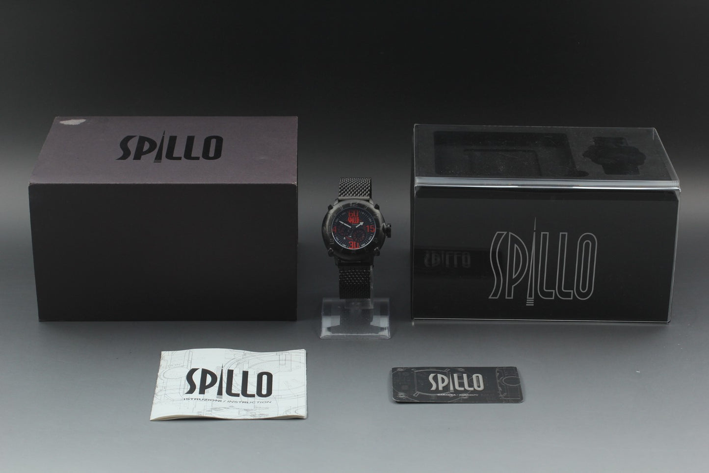 Notable [MINT] SPILLO OUTLAW 4K-MK  Black Red Automatic Mens Watch  From JAPAN