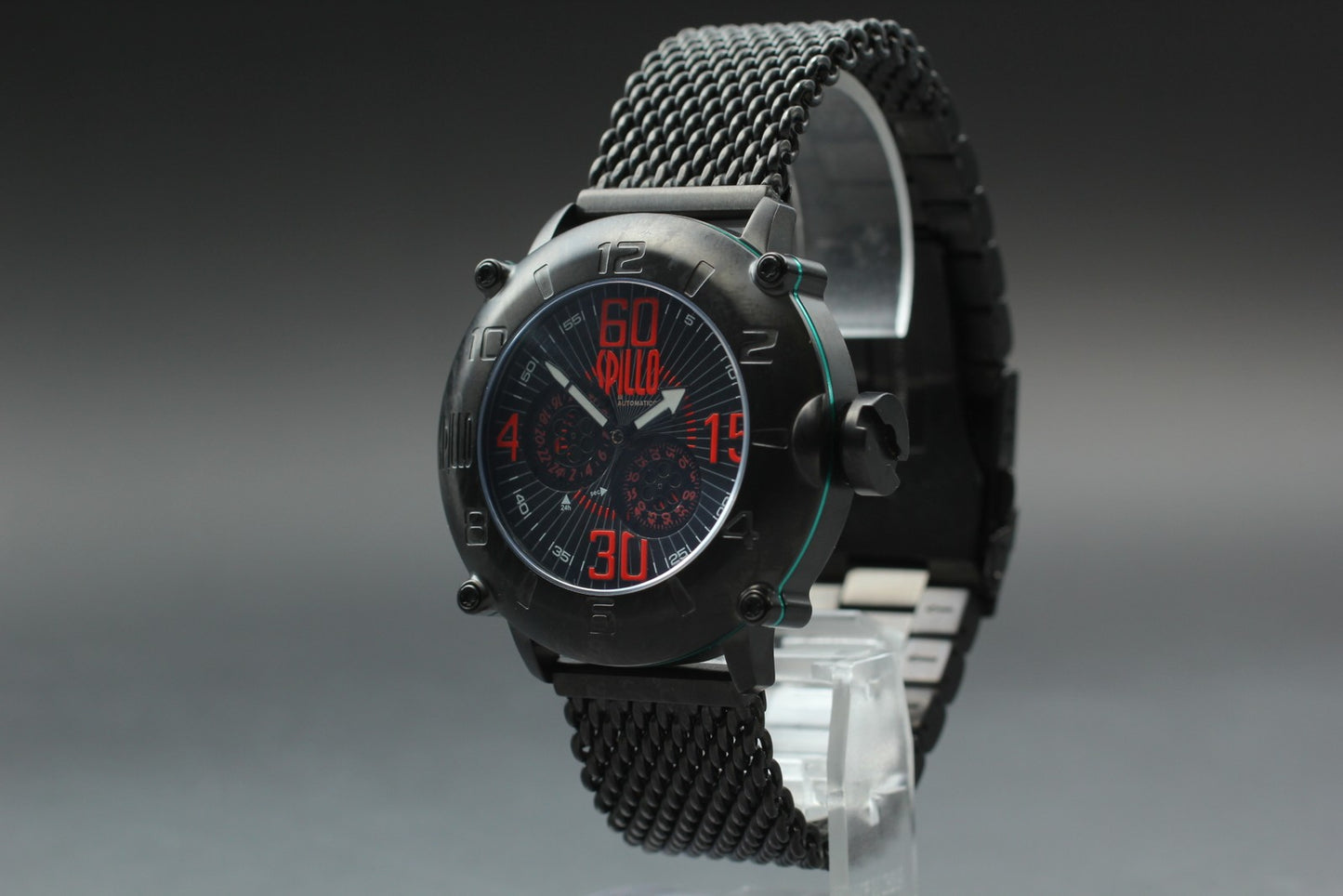 Notable [MINT] SPILLO OUTLAW 4K-MK  Black Red Automatic Mens Watch  From JAPAN