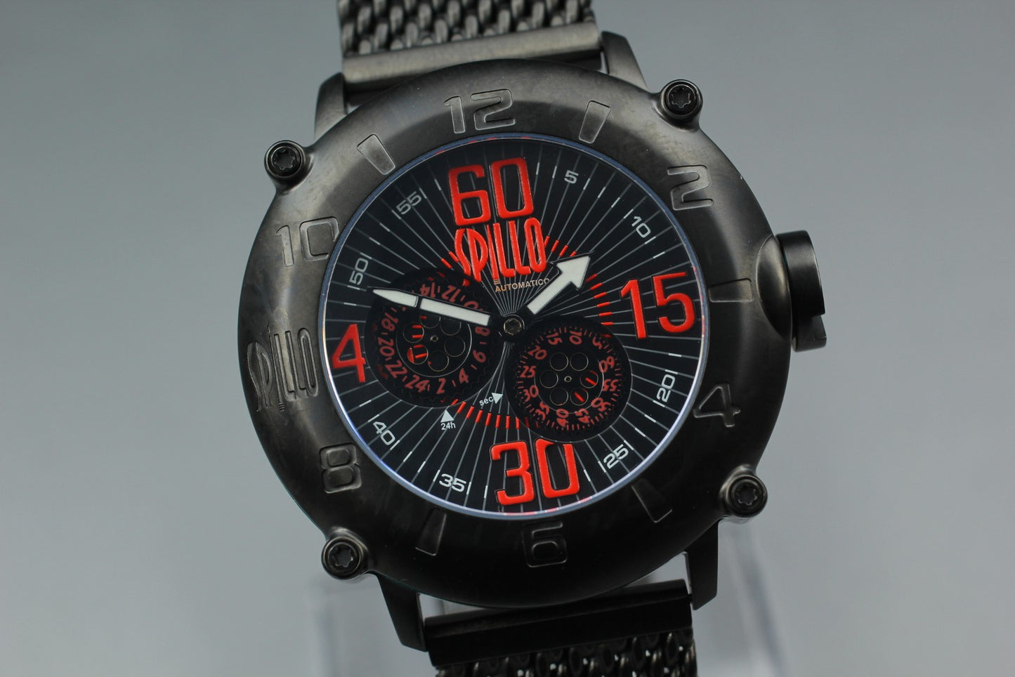 Notable [MINT] SPILLO OUTLAW 4K-MK  Black Red Automatic Mens Watch  From JAPAN