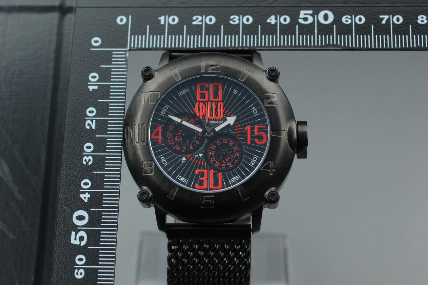 Notable [MINT] SPILLO OUTLAW 4K-MK  Black Red Automatic Mens Watch  From JAPAN