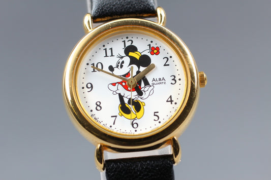 Vtg. 1987 [N MINT] SEIKO V501-6N10 Disney Mickey Mouse Quartz Ladies Watch JAPAN