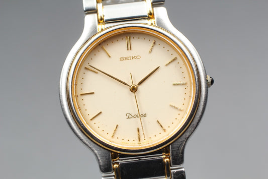 Vtg. 1990 [N MINT] SEIKO Dolce 7741-6050 32mm Bracelet Quartz Mens Watch JAPAN