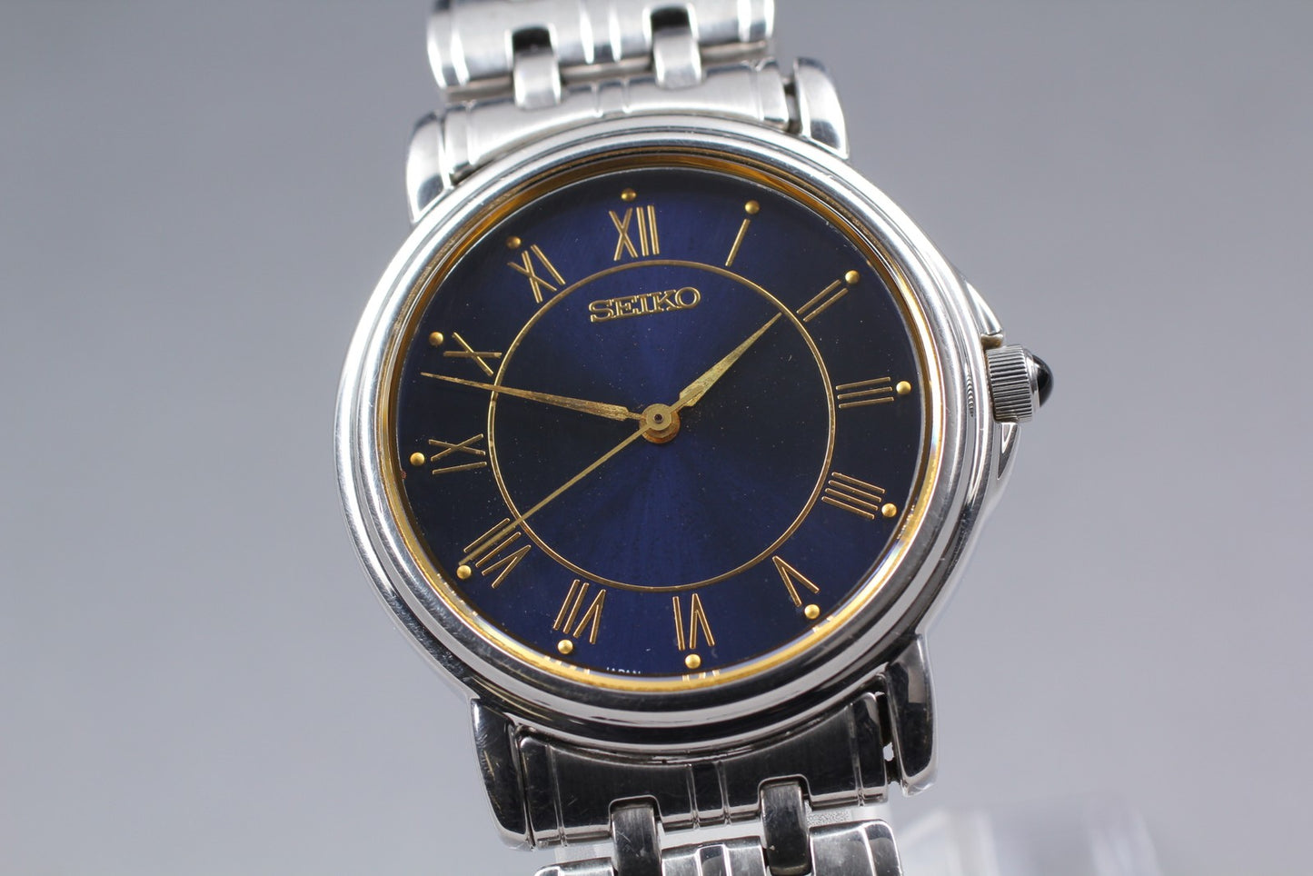 Vtg. 1991[N MINT / New Batt] SEIKO 7N01-6J60 Roman 31mm Quartz Men's Watch JAPAN