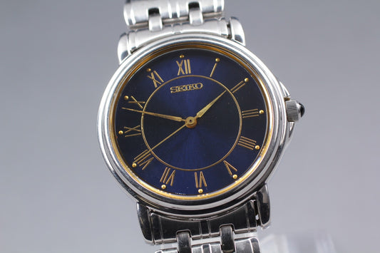 Vtg. 1991[N MINT / New Batt] SEIKO 7N01-6J60 Roman 31mm Quartz Men's Watch JAPAN