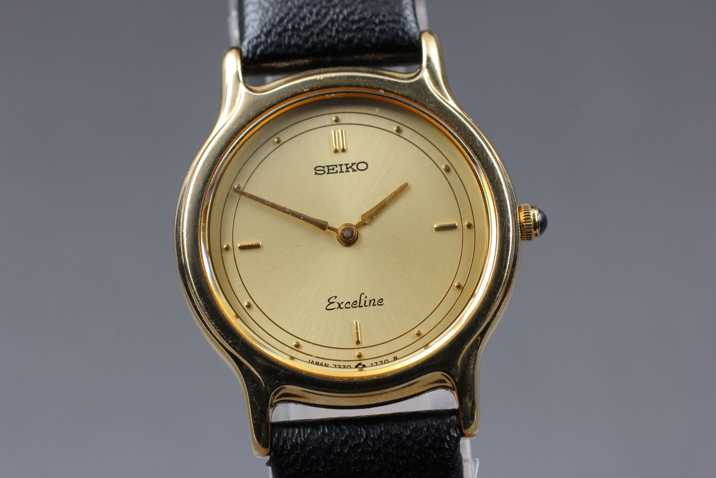 Vin.1987 [N MINT] SEIKO Exceline 7320-0350 Gold 22mm Quartz Ladies Watch JAPAN