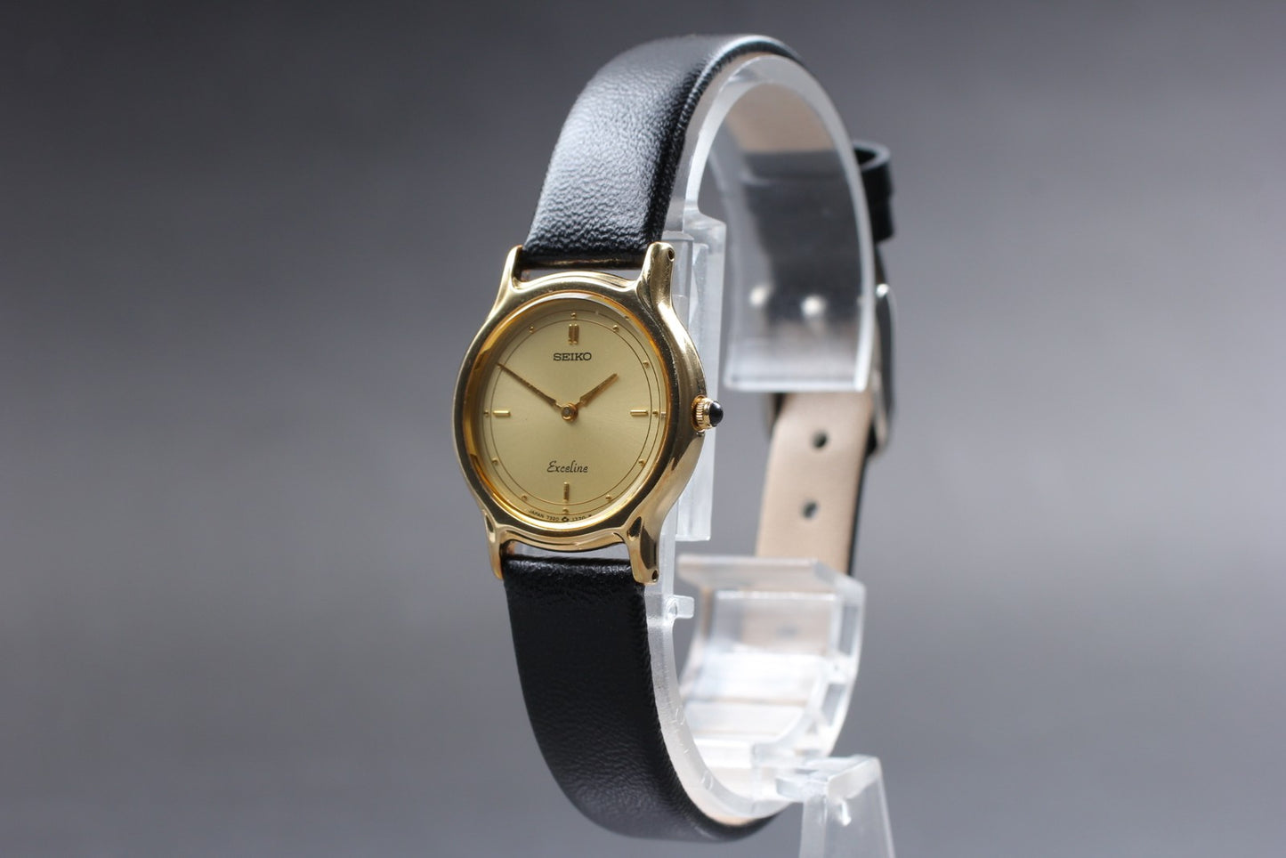 Vin.1987 [N MINT] SEIKO Exceline 7320-0350 Gold 22mm Quartz Ladies Watch JAPAN