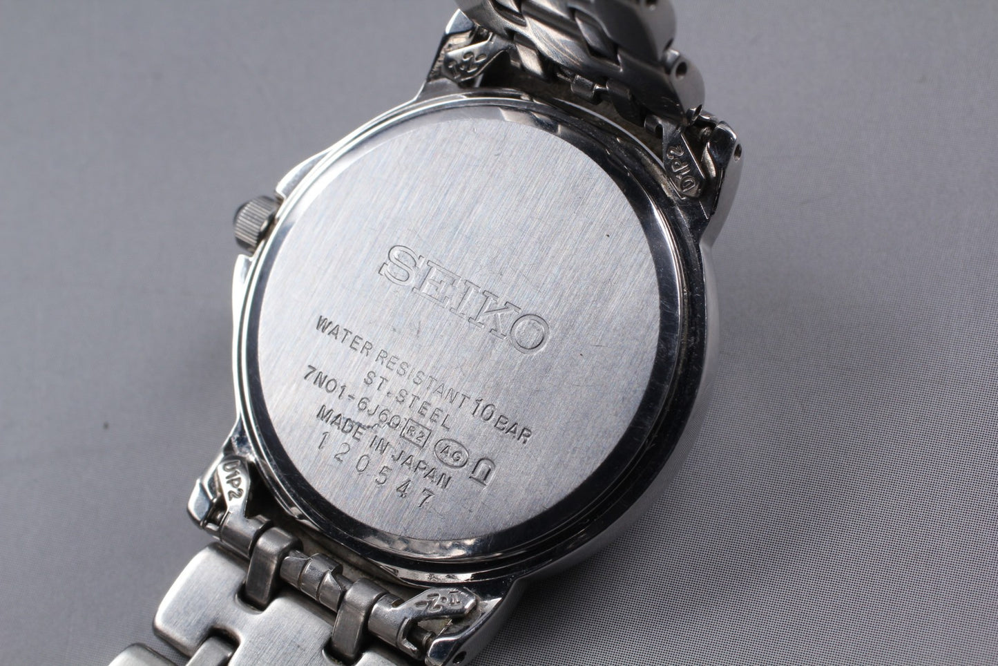 Vtg. 1991[N MINT / New Batt] SEIKO 7N01-6J60 Roman 31mm Quartz Men's Watch JAPAN