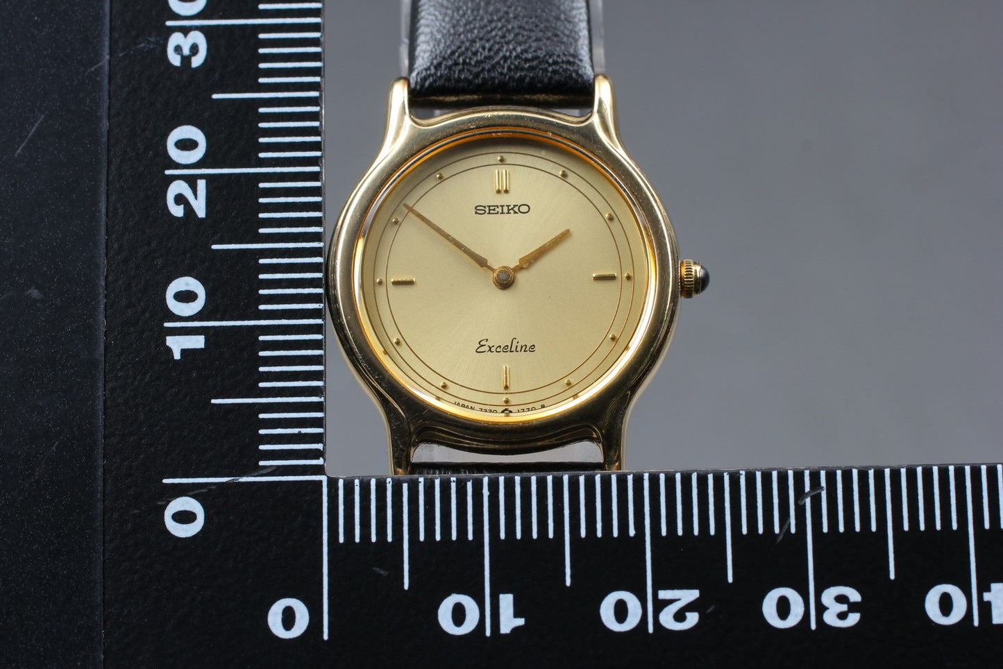 Vin.1987 [N MINT] SEIKO Exceline 7320-0350 Gold 22mm Quartz Ladies Watch JAPAN