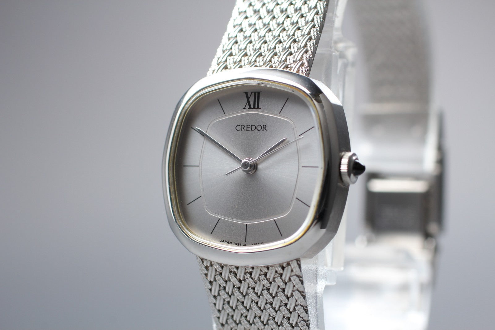 SEIKO Second Hands | Vtg. 1985[N MINT] SEIKO Credor 1421-5021 Silver 22mm Quartz Ladies Watch JAPAN La.riberta From Japan