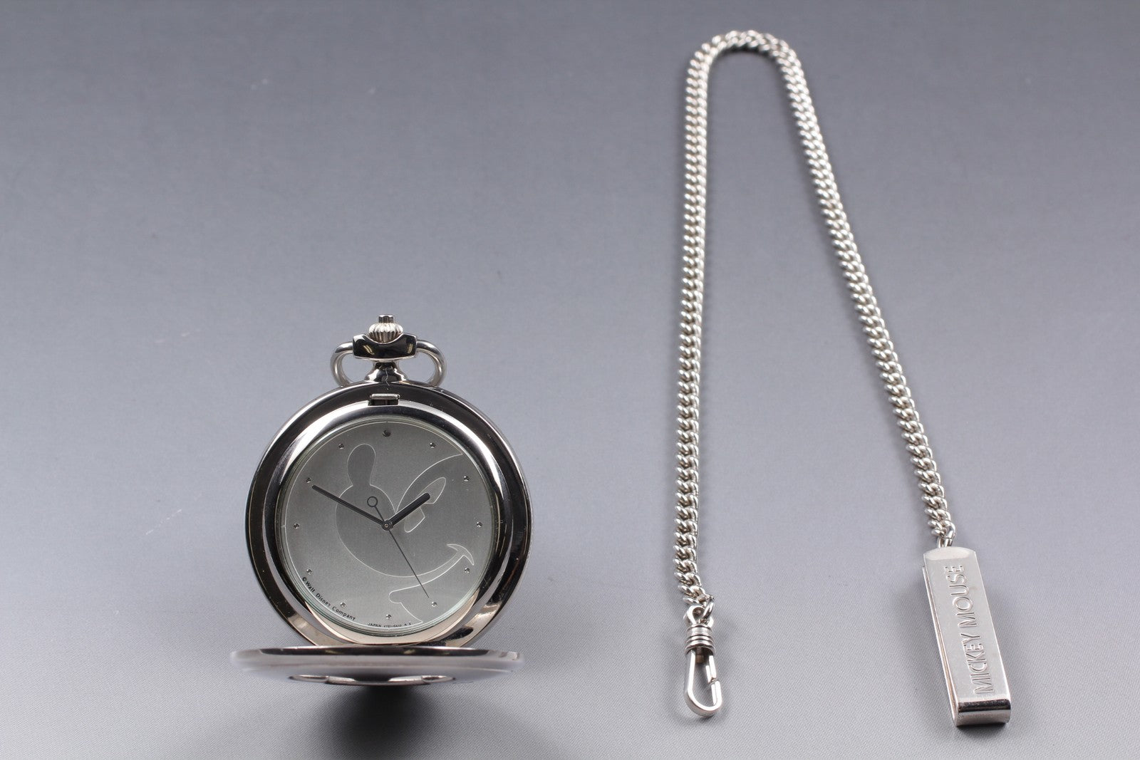 SEIKO Second Hands | N MINT Seiko Alba V721-0A10 Pocket Watch Mickey Limited Steel Quartz Mens JAPAN La.riberta From Japan