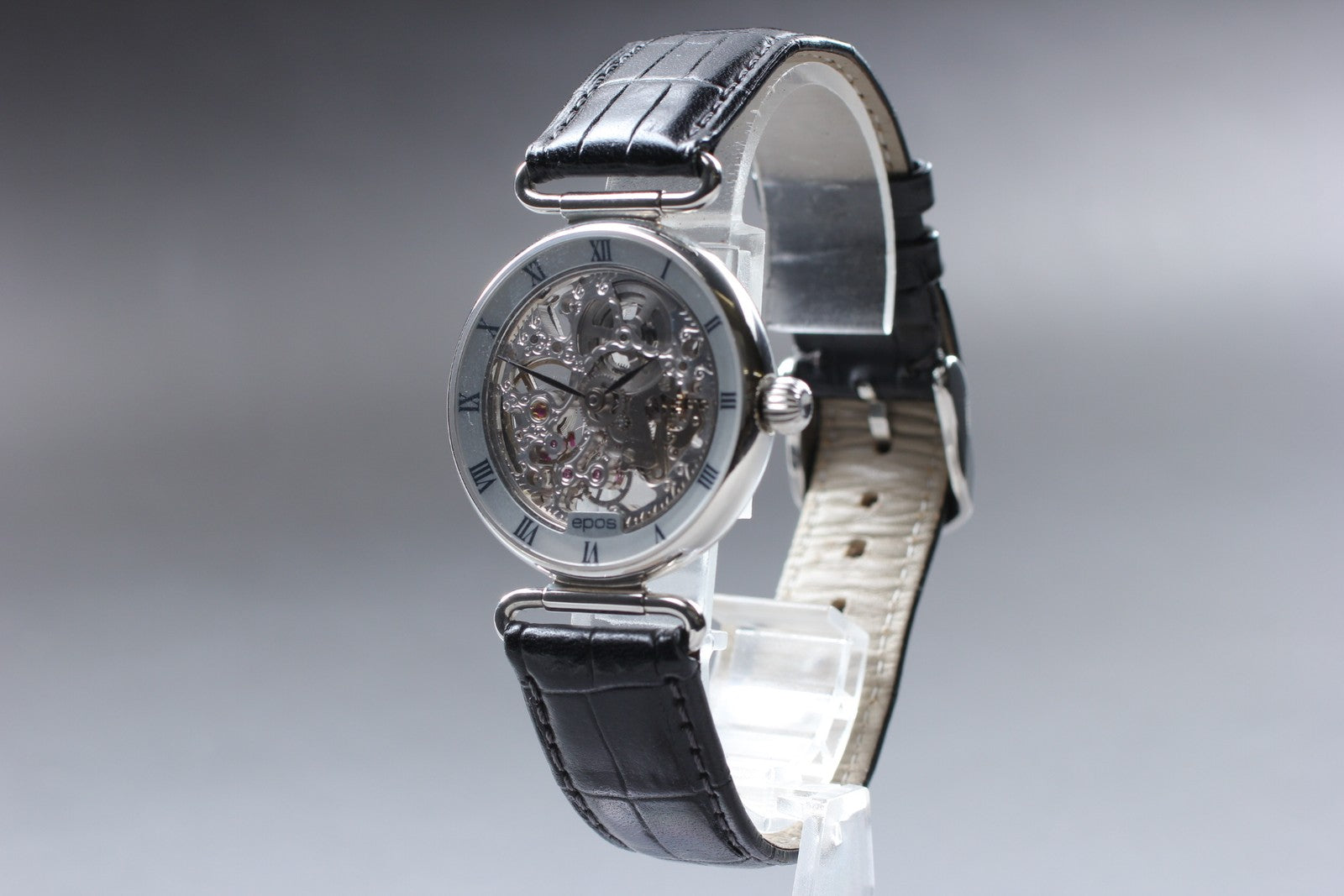 Second Hands | Vintage.[MINT] epos 3347 Skeleton Roman Silver Manual Mens Watch From JAPAN La.riberta From Japan