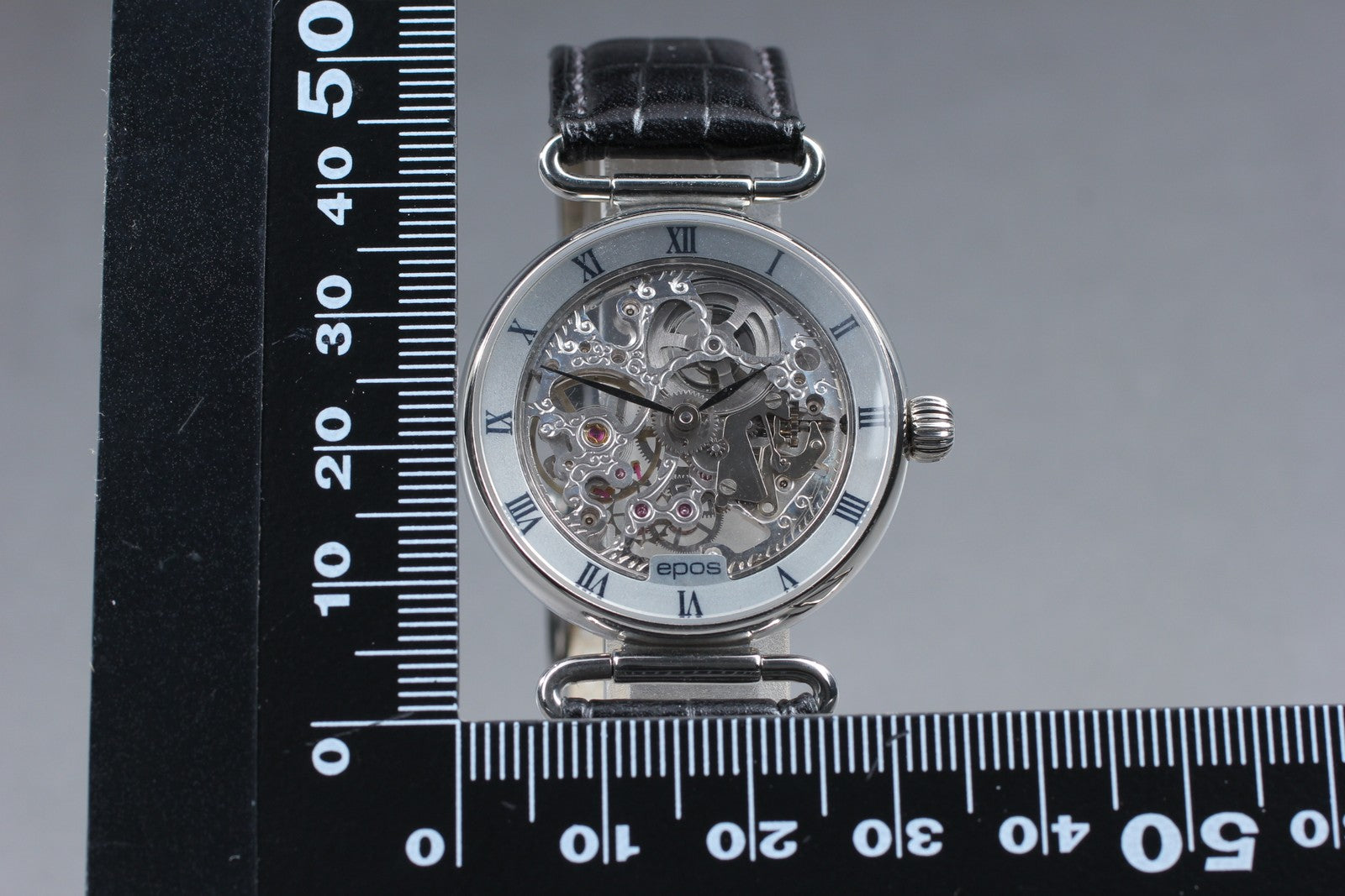 Second Hands | Vintage.[MINT] epos 3347 Skeleton Roman Silver Manual Mens Watch From JAPAN La.riberta From Japan