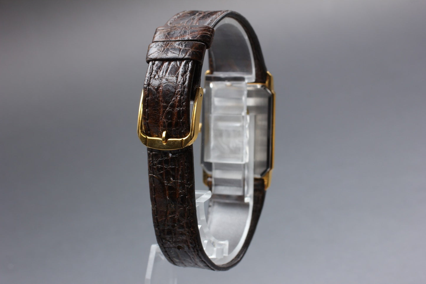 SEIKO Second Hands | Vtg.1985 [N MINT] SEIKO 9020-5680 Tank Gold Roman 25mm Quartz Men's Watch JAPAN La.riberta From Japan