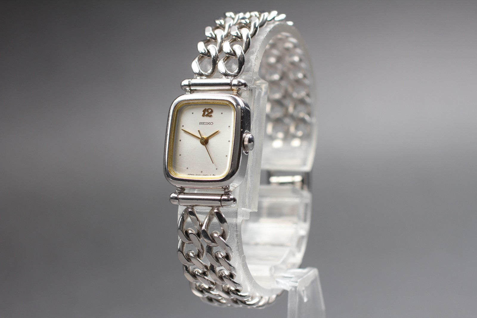 SEIKO Second Hands | Vtg.1985 [Near MINT] SEIKO 2C21-5360 Tank Bracelet Quartz Ladies Watch JAPAN La.riberta From Japan