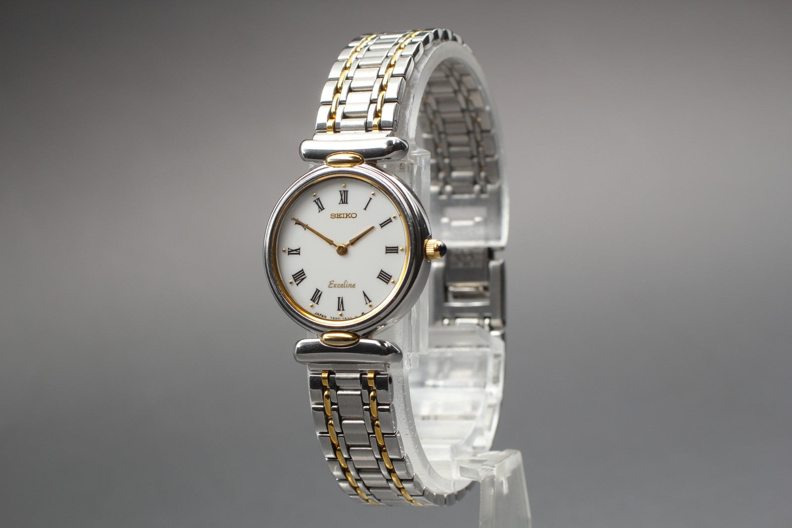 SEIKO Second Hands | Vin.1987[N MINT] Seiko Exceline 7320-0380 Roman Silver Quartz Men's Watch JAPAN La.riberta From Japan