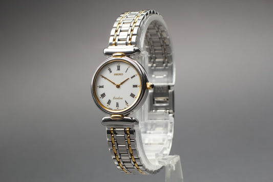 SEIKO Second Hands | Vin.1987[N MINT] Seiko Exceline 7320-0380 Roman Silver Quartz Men's Watch JAPAN La.riberta From Japan