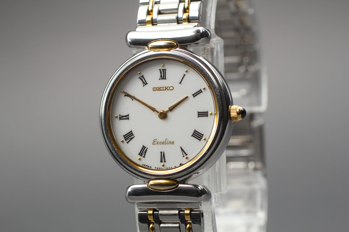 SEIKO Second Hands | Vin.1987[N MINT] Seiko Exceline 7320-0380 Roman Silver Quartz Men's Watch JAPAN La.riberta From Japan