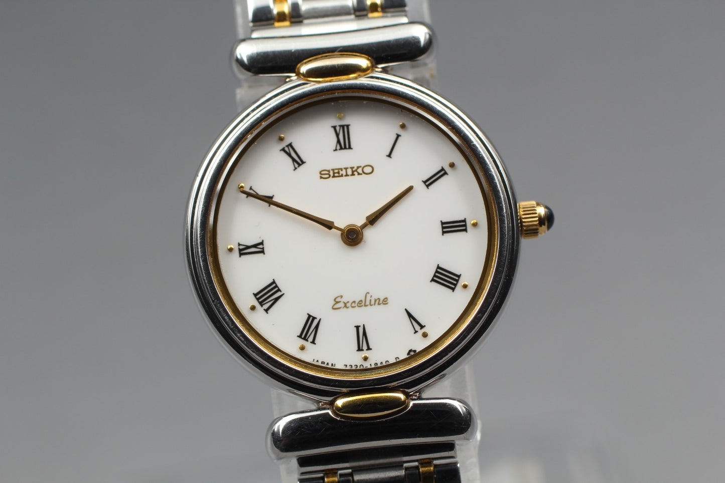 SEIKO Second Hands | Vin.1987[N MINT] Seiko Exceline 7320-0380 Roman Silver Quartz Men's Watch JAPAN La.riberta From Japan