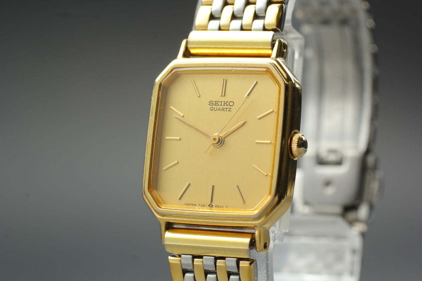 SEIKO Second Hands | Vtg.1987 [N MINT] SEIKO 7321-5410 Gold 20mm Bracelet Quartz Men's Watch JAPAN La.riberta From Japan