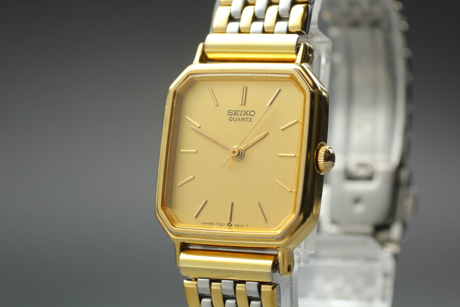 SEIKO Second Hands | Vtg.1987 [N MINT] SEIKO 7321-5410 Gold 20mm Bracelet Quartz Men's Watch JAPAN La.riberta From Japan
