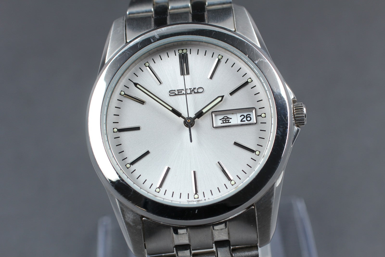 SEIKO Second Hands | Vtg.1982 [N MINT / New Batt] SEIKO 7N43-0AM0 Day/Date Quartz Men's Watch JAPAN La.riberta From Japan