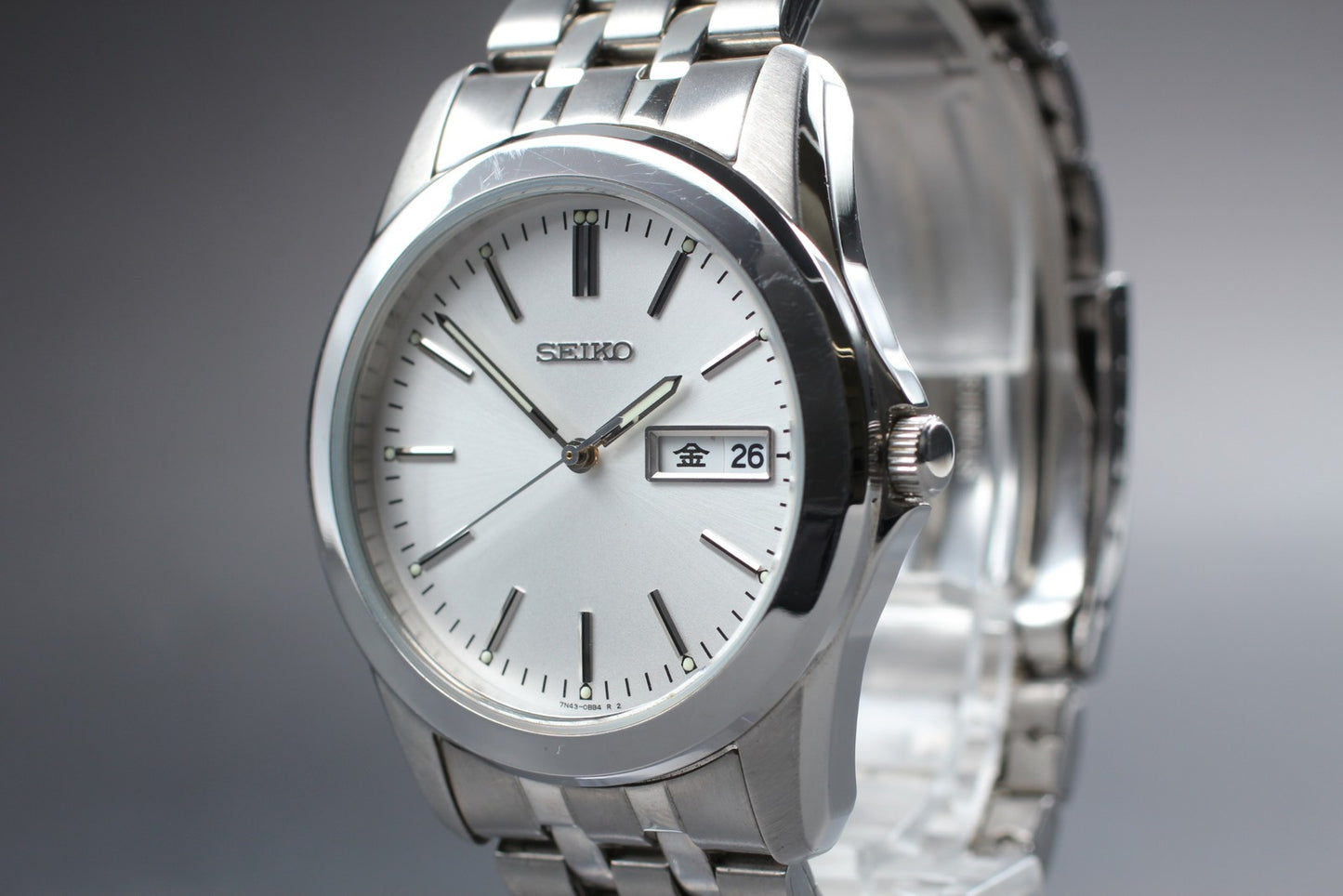 SEIKO Second Hands | Vtg.1982 [N MINT / New Batt] SEIKO 7N43-0AM0 Day/Date Quartz Men's Watch JAPAN La.riberta From Japan