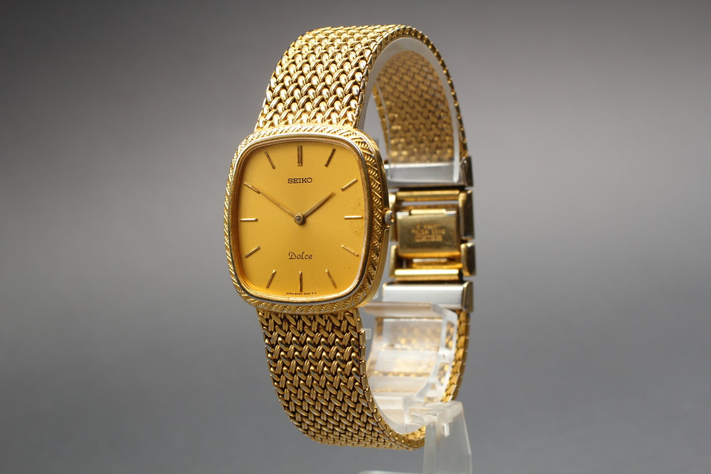Vin.1990 [Exc+5] SEIKO DOLCE 8N40-5040 Bracelet Gold Quartz Men’s Watch JAPAN